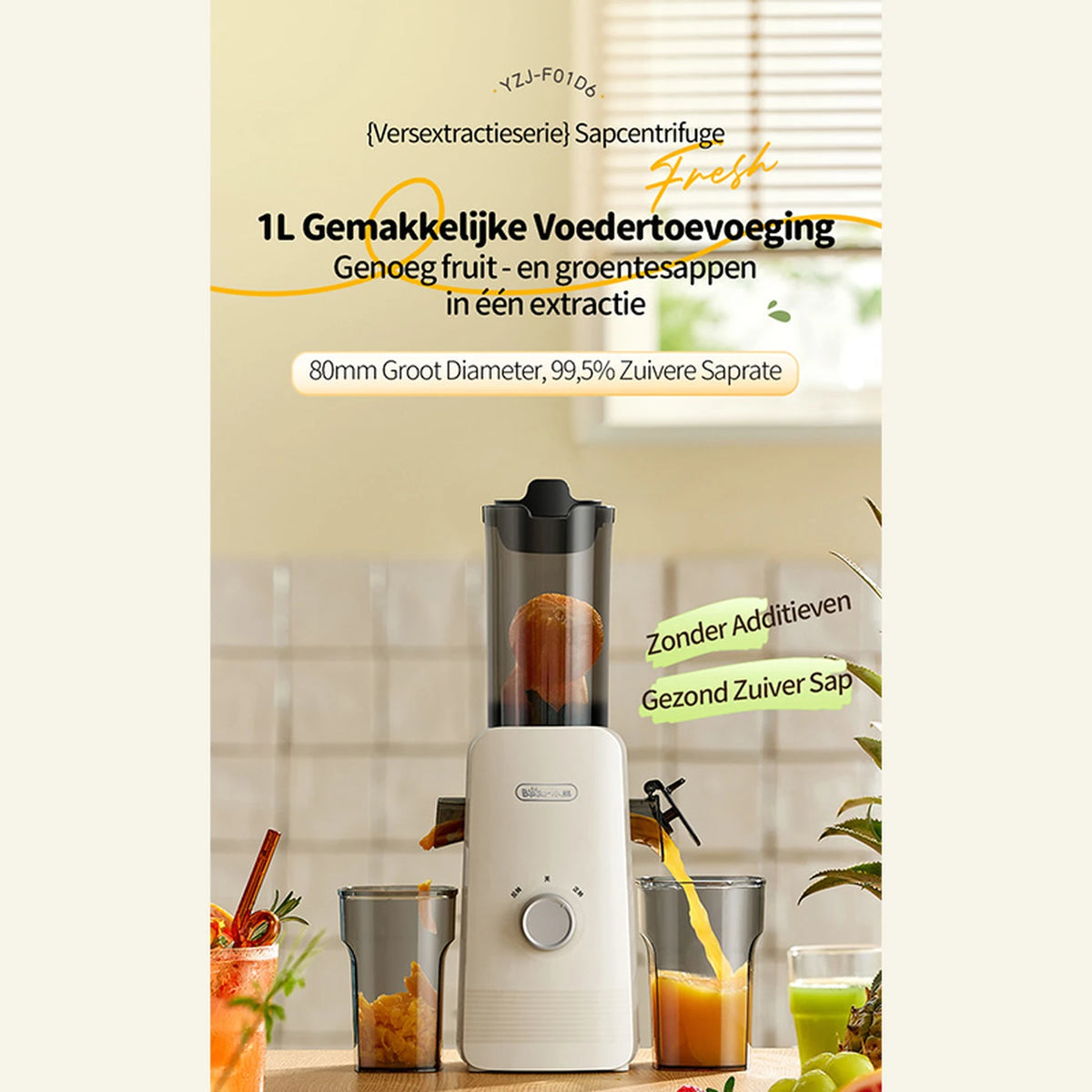 Bear Slowjuicer mit 80-mm-Einfüllöffnung – Entsaften ohne Schneiden