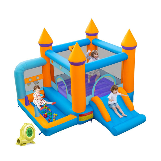 Coast - Aufblasbare Hüpfburg - 5-in-1, Rutsche, Ballpool, inkl. Ventilator - 337 x 325 x 265 cm - Oxford/PVC - Mehrfarbig