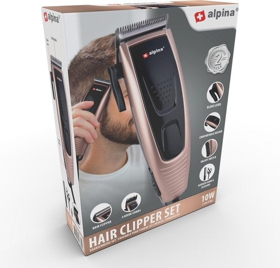 alpina Trimmer Set Haartrimmer - Bartschneider - 4 Kämme - 8 Zubehör