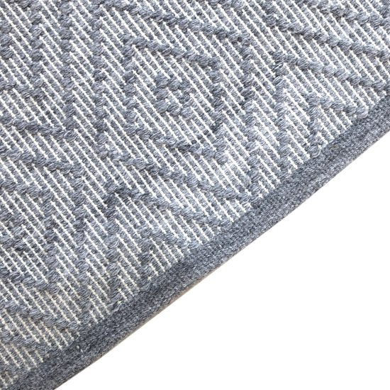 AXI Bali Outdoor-Teppich – Rechteckig – 160 x 230 cm – Grau – Geometrisches Muster – Outdoor-Teppich – Wetter- und UV-beständig – Flachgewebt – Gartenteppich – Für drinnen und draußen