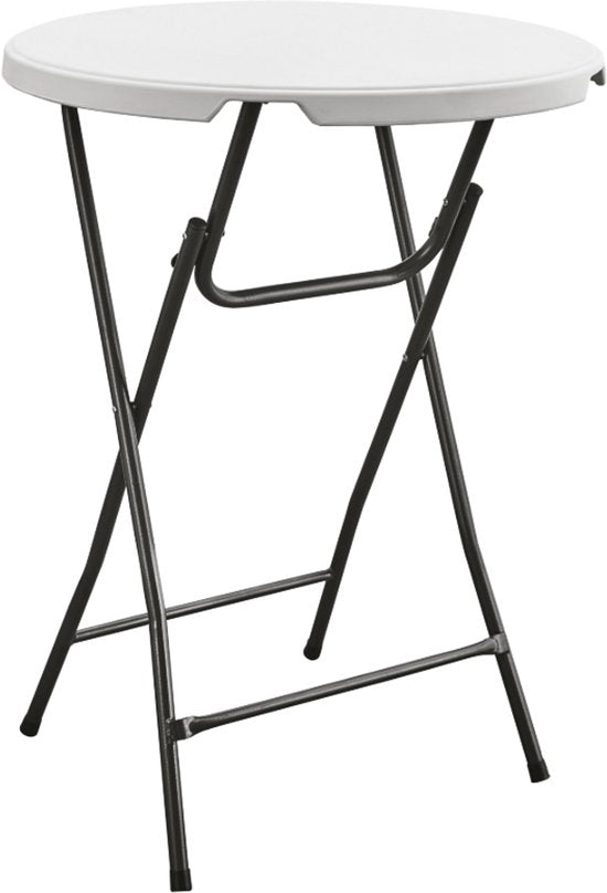 Garten – Stehtisch Weiß KD – 80 x 110 cm – Weiß & Kunststoff – Zusammenklappbar & stabil – Für Feste & Veranstaltungen