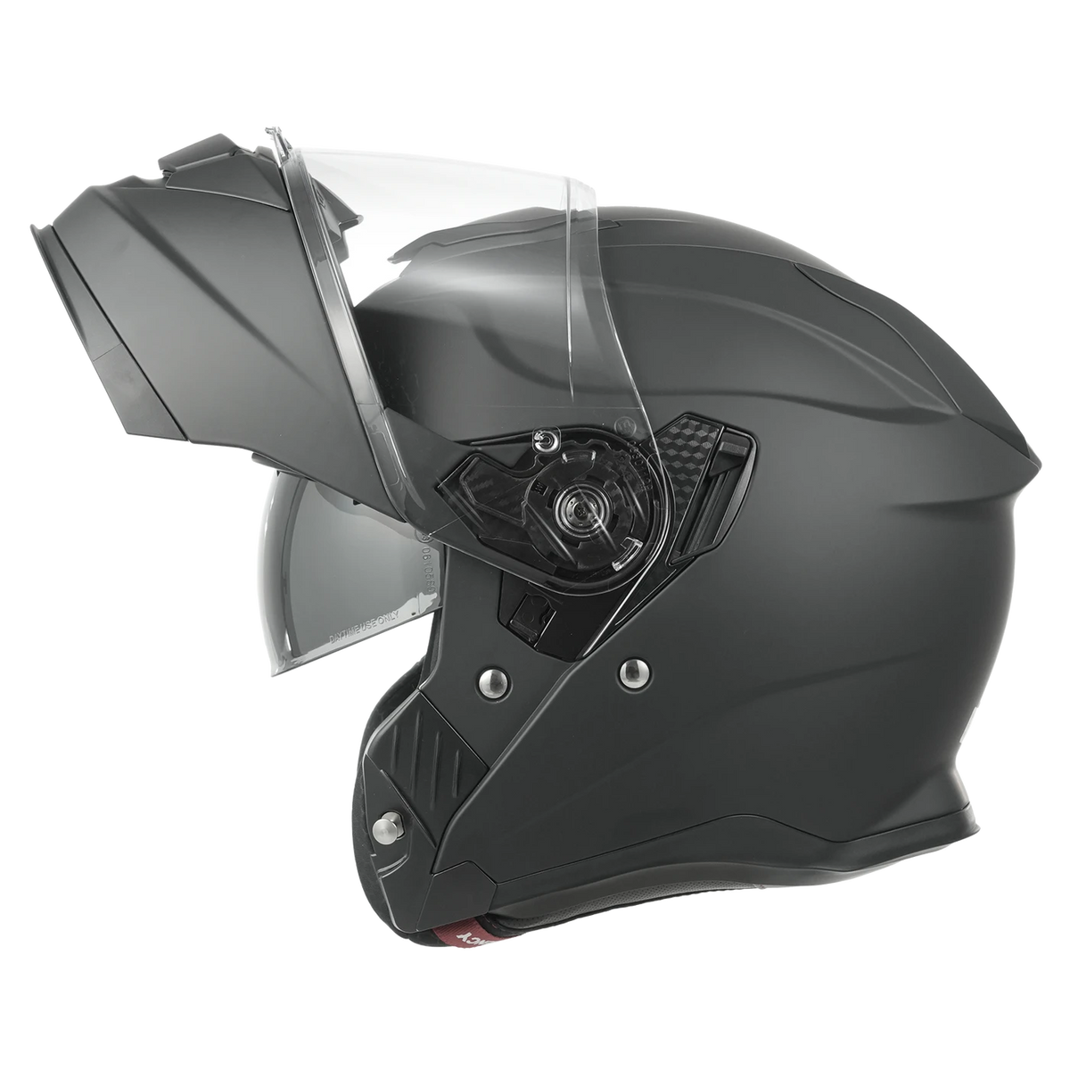 MY Flip-Up-System-Motorradhelm – ECE 22.06-zertifiziert – Größe M – Mattschwarz und Silber – ABS