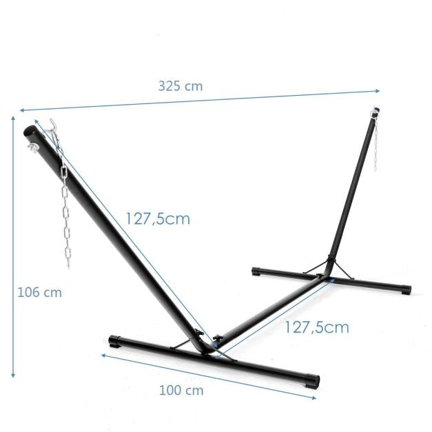 Coast Hängemattenständer Gestell belastbar bis 150 kg Metall schwarz