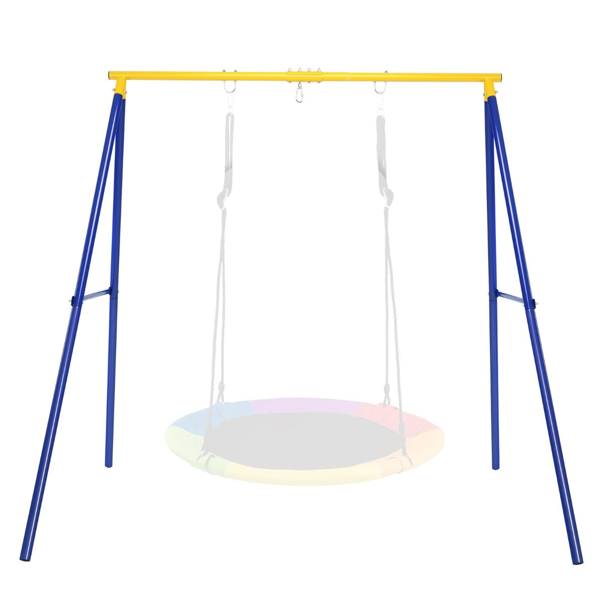 Coast robustes Metall Schaukelgestell ein Gestell Gartenschaukelgestell 194 x 184 x 180 cm blau + gelb