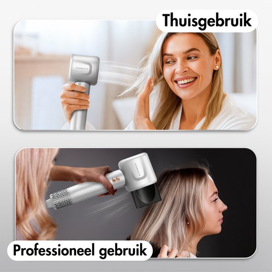 Sansbeauté® Haartrockner mit Diffusor - Locken - 110.000 Umdrehungen pro Minute - Ionen-Haartrockner mit Bürste - 4 Aufsätze - Reisehaartrockner - Curl Feun Set - Sèche Cheveux - Haartrockner mit Defusor - Haarföhn - 1600W