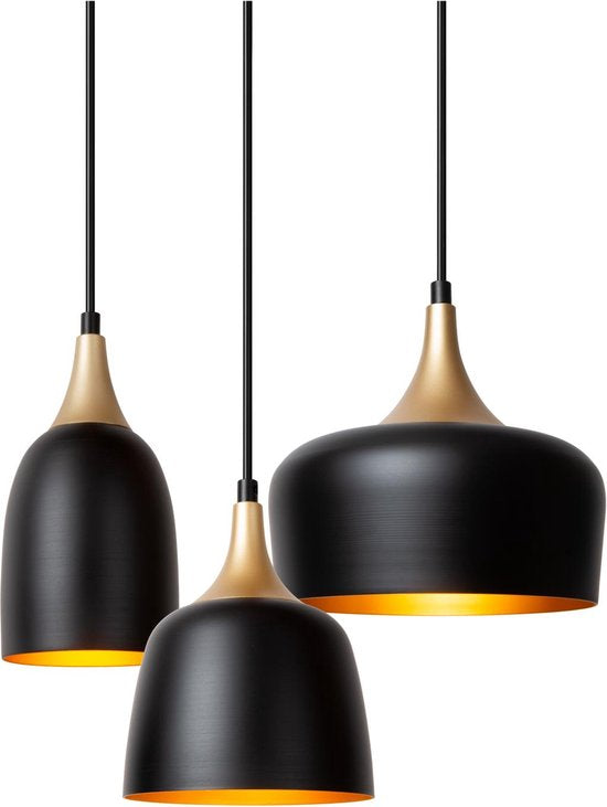 Lucide CHAYANNE – Hängeleuchte – Ø 30 cm – 3xE14 – Schwarz