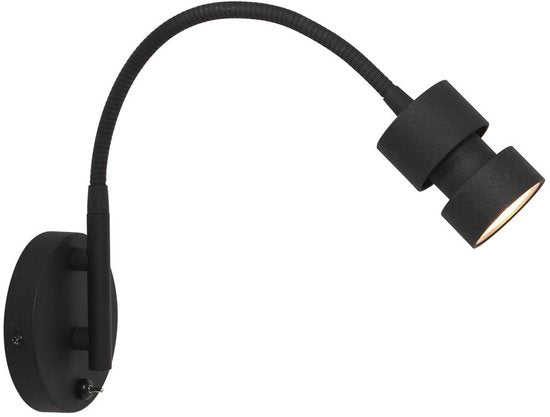 Wandleuchte Natasja LED 3094ZW Schwarz – dreh- und neigbar, inklusive GU10-Leuchtmittel, aus Kunststoff und Metall – Steinhauer