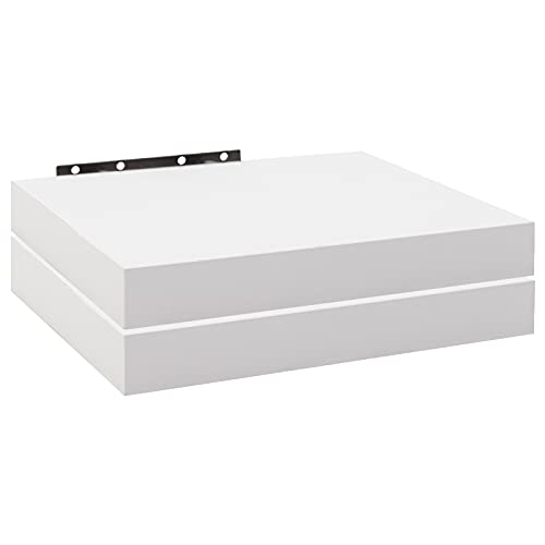 WOLTU RG9365ws-2 Schwebendes Wandregal - FSC Holz - Weiß - 60 x 15 x 5 cm