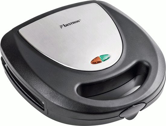 Bestron Sandwichtoaster – ASM8010 – 760 W – 3-in-1: Sandwiches, Waffeln und Grillgerichte – Antihaftbeschichtung – Grau – 5 Jahre Garantie