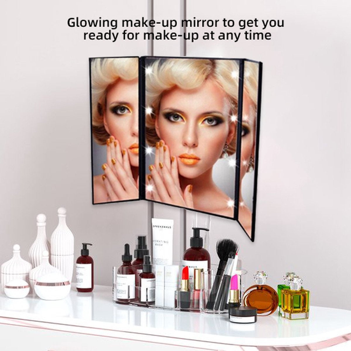 Fuegobird - Spiegel - mit LED-Beleuchtung - Make-up-Spiegel - Schwarz