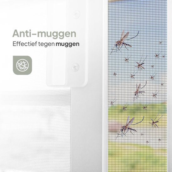 O'DADDY® Magnetisches Fensterfliegengitter – 150 x 150 cm – Anpassbares Fliegengitter – Mit weißem Rand und schwarzem Netz – Fliegengitter – Vielseitig und einfach zu montieren