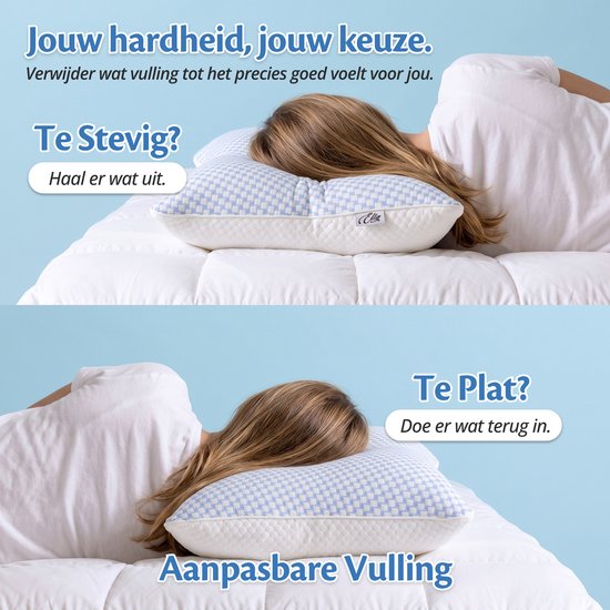 Ella Moon Memory-Foam-Kopfkissen – Kissen 50 x 70 cm – Verstellbares Memory-Foam-Nackenkissen für Seiten- und Rückenschläfer – Ergonomisch und orthopädisch: Lindert Nackenbeschwerden