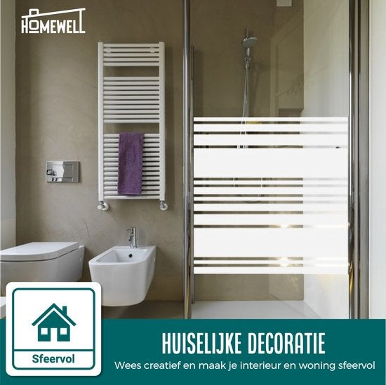 Homewell Fensterfolie HR++ 70x300cm - Solar & Isolierend - Anti-Sicht - Statisch - Milchig Glas - Inklusive Hebezeug