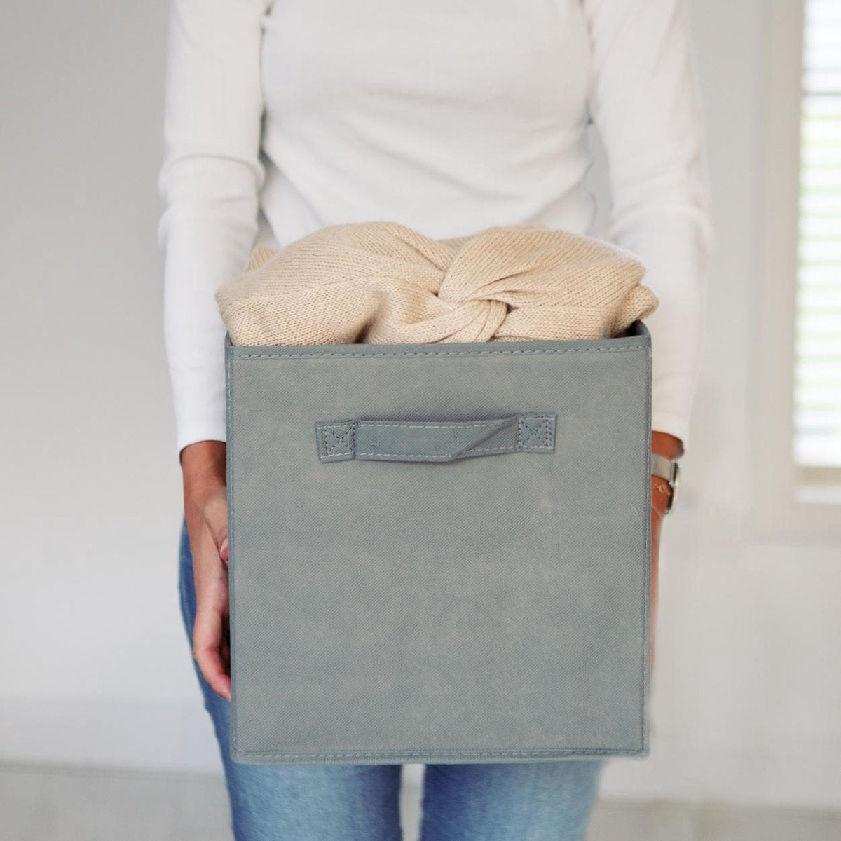 LifeGoods Kleiderschrank-Organisatoren - 6 Stück - 20L - Textil - Grau