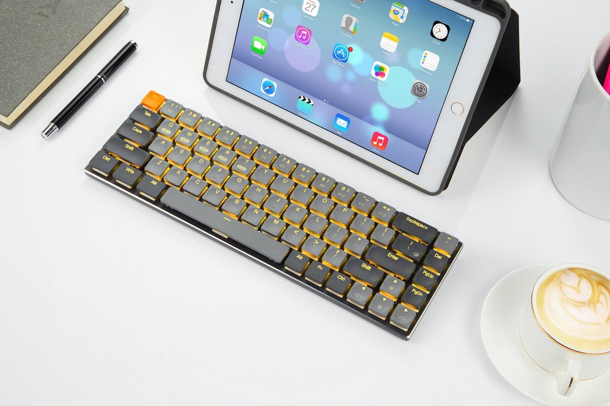 XINMENG RF-68MINI Kabellose mechanische Tastatur - 68Tasten - Bluetooth/2.4G/Line 3modes - Low Blue Switch - RGB LIGHT - Windows/Mac - QWERTY - Leicht und tragbar