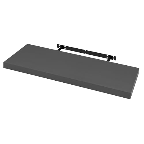 Woltu Schwebendes Wandregal 90 cm Grau Holz