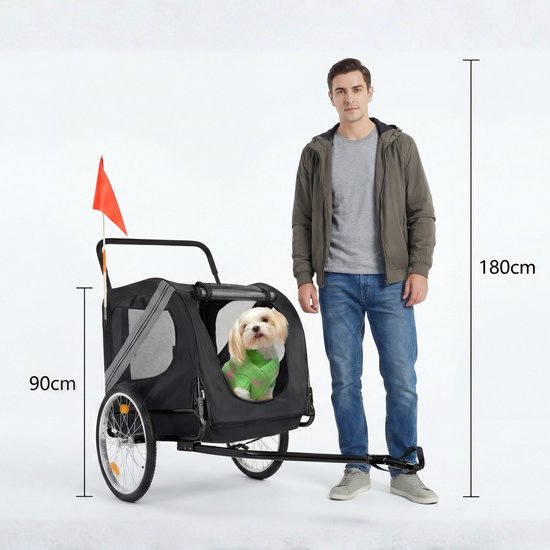 Outbee Hundefahrradanhänger - Hundefahrradanhänger faltbar - Hundeanhänger - 2-in-1 Hundefahrradanhänger - Hundebuggy - Max 35kg