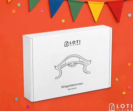 Loti Living Sling Clips - 8 Stück - Sling Clips zum Aufhängen von Girlanden - Corner Clips - Wiederverwendbare Party Clips - Slinger Clips für Ecken