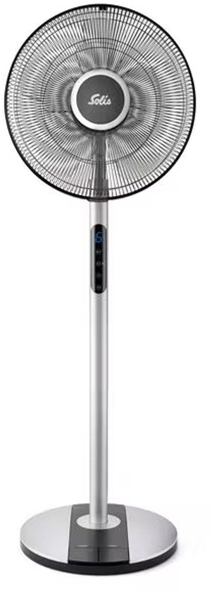 Solis Step & Chill Standventilator – Leiser Ventilator (24–54 dB) – 6 Geschwindigkeitsstufen – Horizontale und vertikale Schwenkfunktion – Standventilator – 133 cm hoch – Fernbedienung – Silber