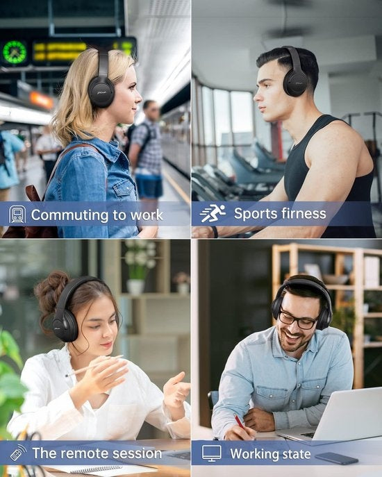 PICUN ANC-05L - Kabellose Over-Ear-Kopfhörer mit aktiver Geräuschunterdrückung - Hi-Res Sound - Bluetooth-Kopfhörer - Grau
