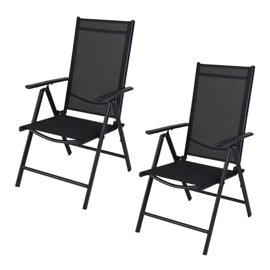 Pro Garden Gartenstuhl/Klappstuhl/Campingstuhl - klappbar - Schwarz - 2 Stk.
