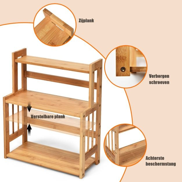 Coast Countertop Organizer - Gewürzregal/Aufbewahrungsregal - 41,5 x 18 x 50 cm - Braun