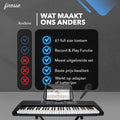 Finesse Keyboard Piano mit Ständer - 61 Tasten - New Orleans Modell - schwarz - 85,9 x 32,2 x 10,4 cm