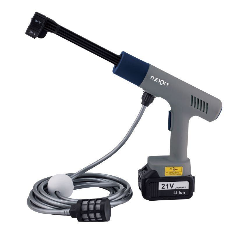 Nexxt Cordless Hochdruckreiniger Deluxe - 20 Bar - 21v Li-ion - 6-in-1 Düse - 5m Wasserschlauch