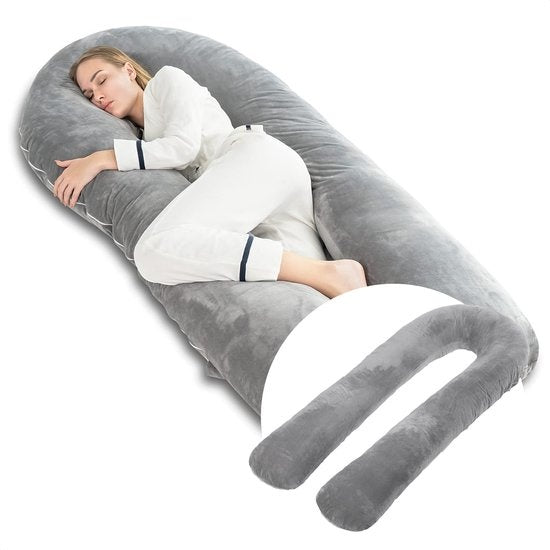 Avalo - Schwangerschaftskissen - 5XL - 330CM - Abnehmbarer Bezug - Seitenschläferkissen - Grau