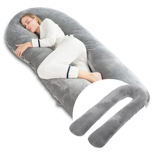 Avalo - Schwangerschaftskissen - 5XL - 330CM - Abnehmbarer Bezug - Seitenschläferkissen - Grau