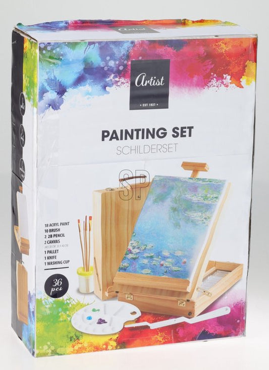 Creat artist - Holzmalkasten 36-teilig - 32x45cm - inklusive Inhalt
