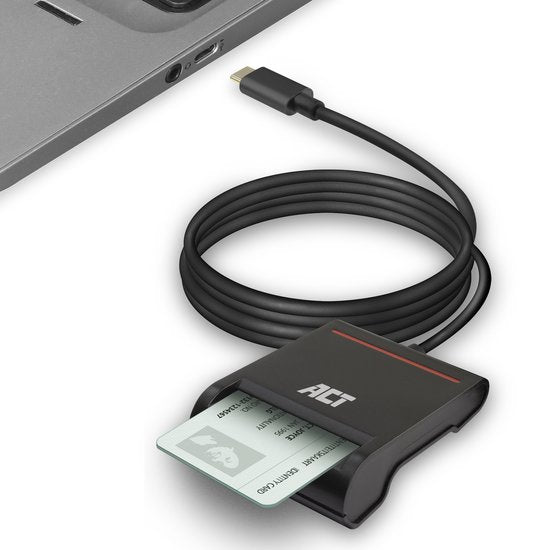 ACT Externer USB-C-Smartcard- und eID-Kartenleser, geeignet für belgische Personalausweise AC6020