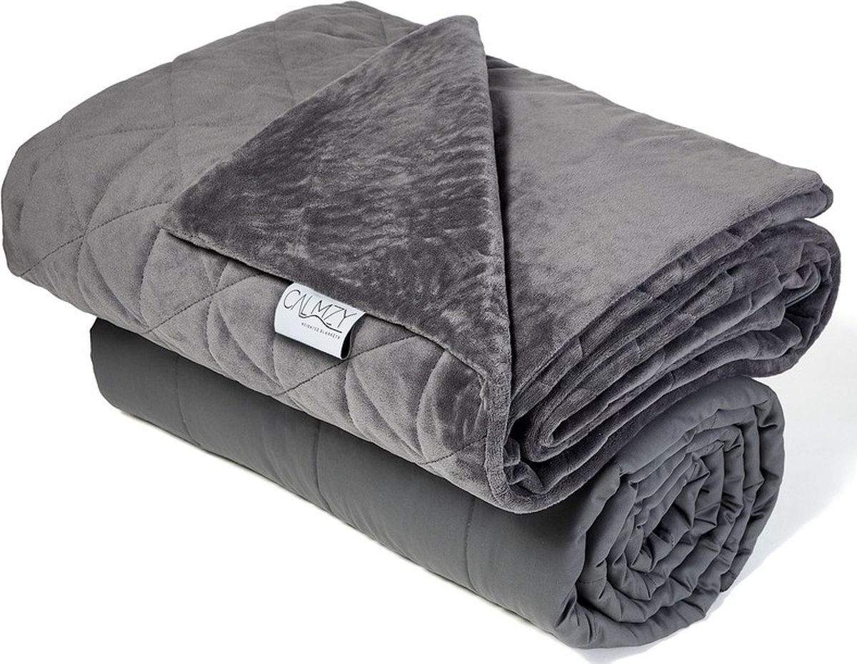 Calmzy Verdunkelungsteppich Bundle 7 kg - - Verdunkelungsteppich & Verdunkelungsteppichbezug - 150 x 200 cm - Holzkohle