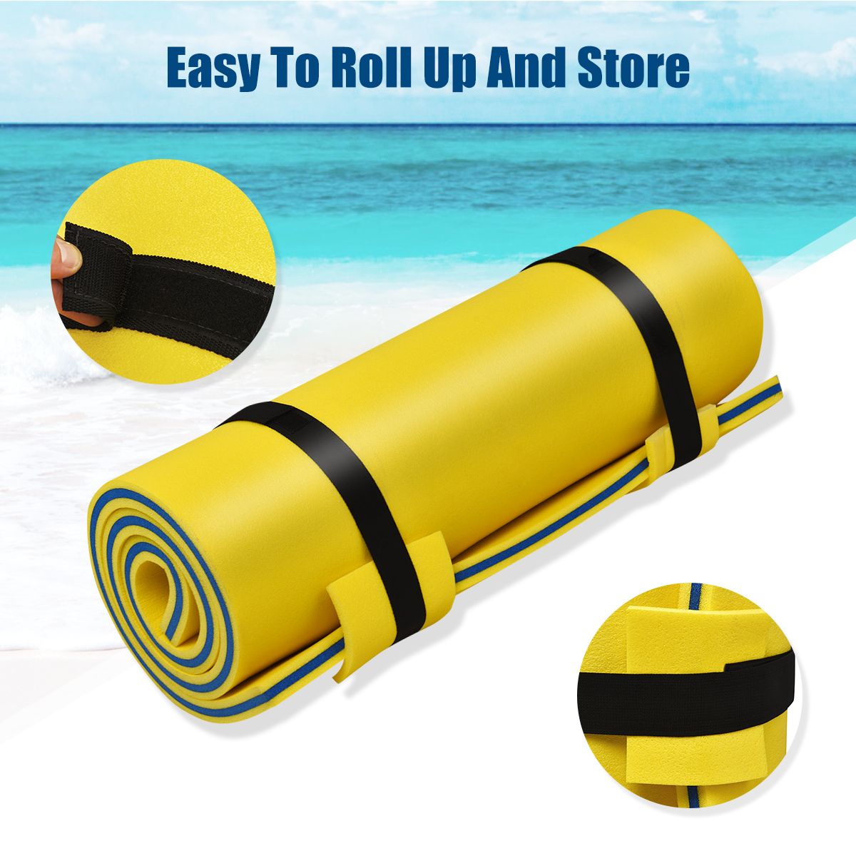 Coast Watermat Schwimmende Schaumstoffmatte XPE - 220 x 90 x 4 cm - Gelb