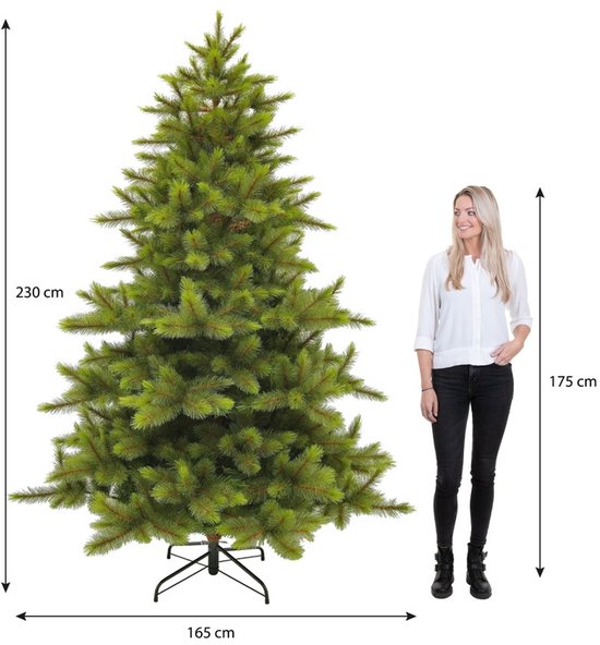 Triumph Tree Wyoming Weihnachtsbaum-Serie – Weihnachtsdekoration für zu Hause mit dichten Tannenzweigen – Kunstbaum mit realistischen PVC-Hartnadeln – Grüne Fichte – H 230 x Ø 165 cm