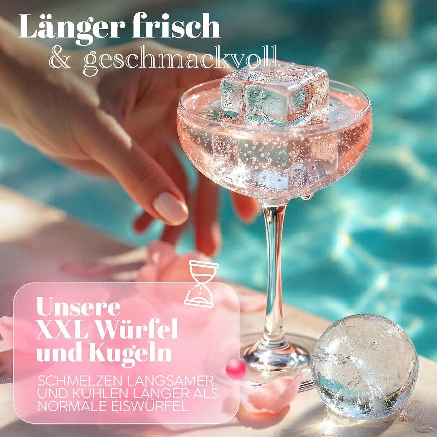 Neighbour's Friend Eiswürfel- und Eiskugelform-Set – Rosa – XXL – Silikon