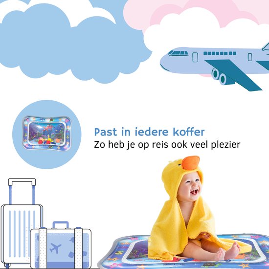 Spoused Wasser Spielmatte - Wasser-Matte - Spielmatte Baby - Tummy Time - Luxus-Geschenk-Box