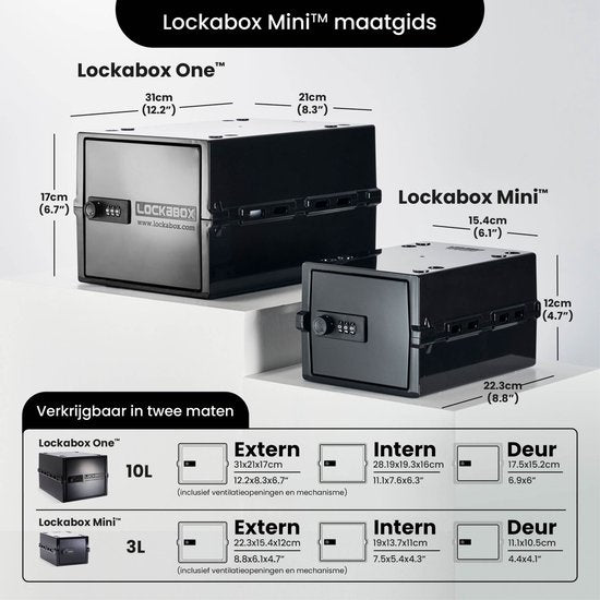 Lockabox Mini™ Aufbewahrungsbox mit Zahlenschloss - Abschließbarer Medizinschrank - Polycarbonat-Tresor - kühlschrank- und gefrierschrankgeeignet - 3 Liter - 22,3 x 15,4 x 12 cm