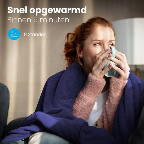 Auronic Electric Blanket - Wärmedecke - 9 Wärmestufen - 1 Person - 160x120cm - Blau