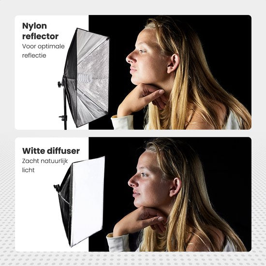 Auronic Softbox Studioleuchte - Komplettset mit Tragetasche - 50x70 cm - Schwarz