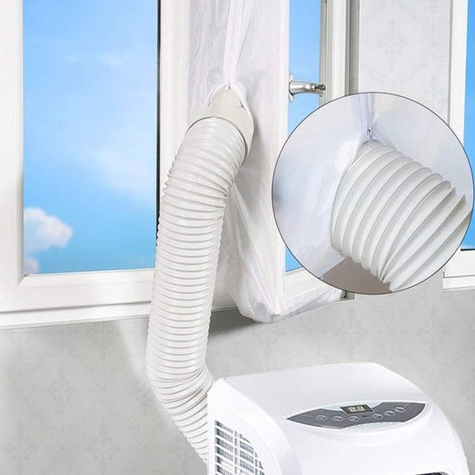 Klimaanlagen-Fensterabdichtung inklusive niederländischer Anleitung - Gegen Insekten - Transparent - 400cm