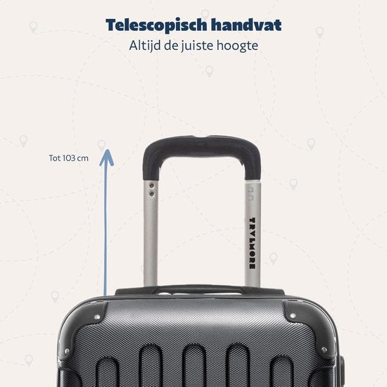 TRVLMORE Handgepäck Koffer mit Rädern - Zahlenschloss - 54x36x20cm - 38L - Dunkelgrau