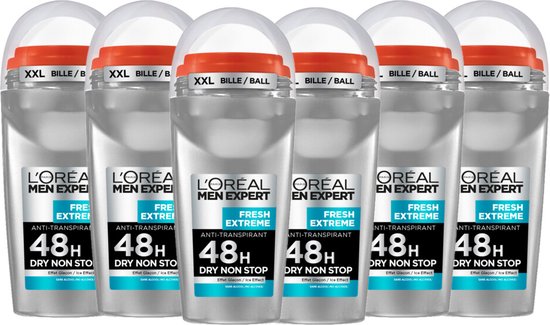 L'Oréal Paris Men Expert Fresh Extreme Deodorant Roller - 6 x 50ml