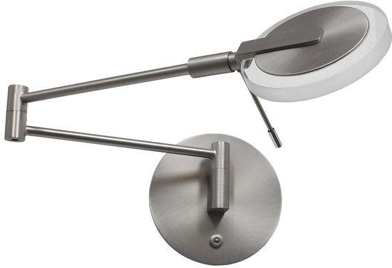 Steinhauer Turound LED – Moderne Wandleuchte – Stahl – H: 17 cm – Ø: 14 cm – Universell einsetzbar – Für den Innenbereich – Metall – Wandleuchten – Schlafzimmer – Wohnzimmer