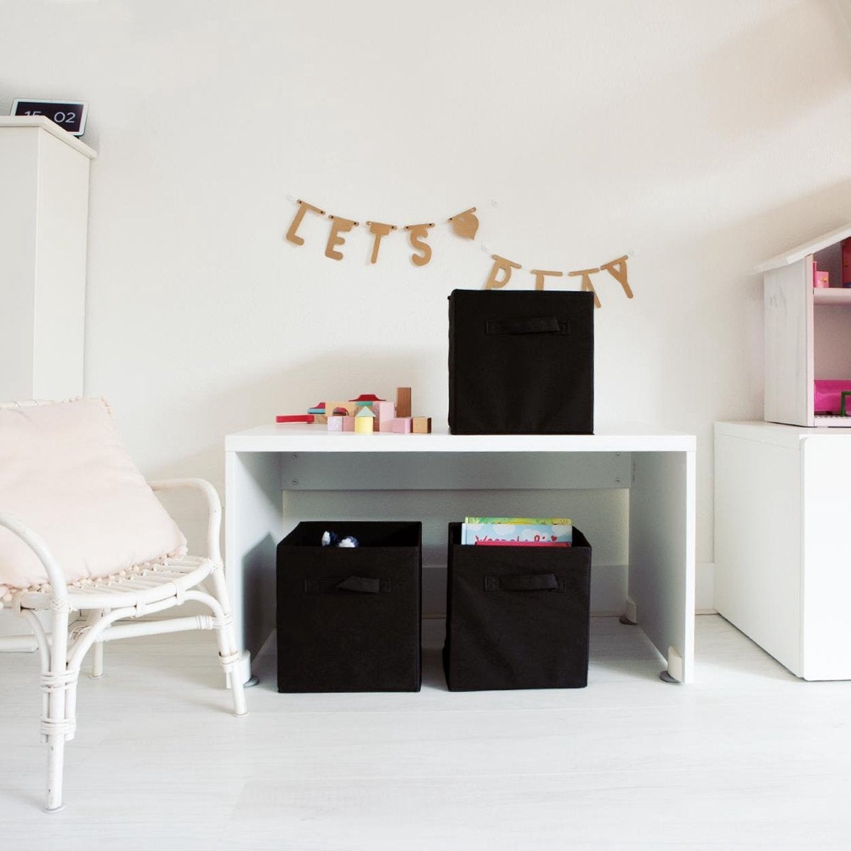 LifeGoods Kleiderschrank-Organisatoren - 6 Stück - 20L - Textil - Schwarz