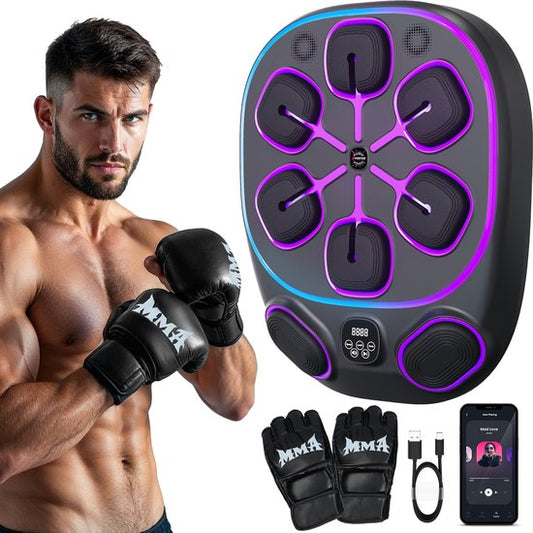 Inventus - Boxing Machine PRO - Inkl. Boxhandschuhe - Reflex Music Boxing - schwarz