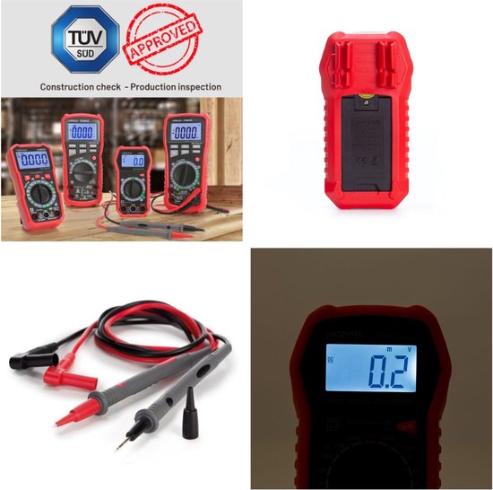 Velleman Digitalmultimeter, geeignet zum Messen von AC/DC-Strom, AC/DC-Spannung, Widerstand, Transistor, Dioden und Durchgang, einschließlich Messleitungen