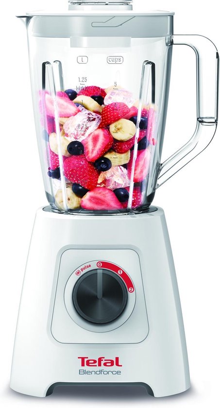 Tefal Blendforce II BL4201 – Mixer – 1,25 l – Smoothie-Mixer – Pulsfunktion – 600 W – Weiß