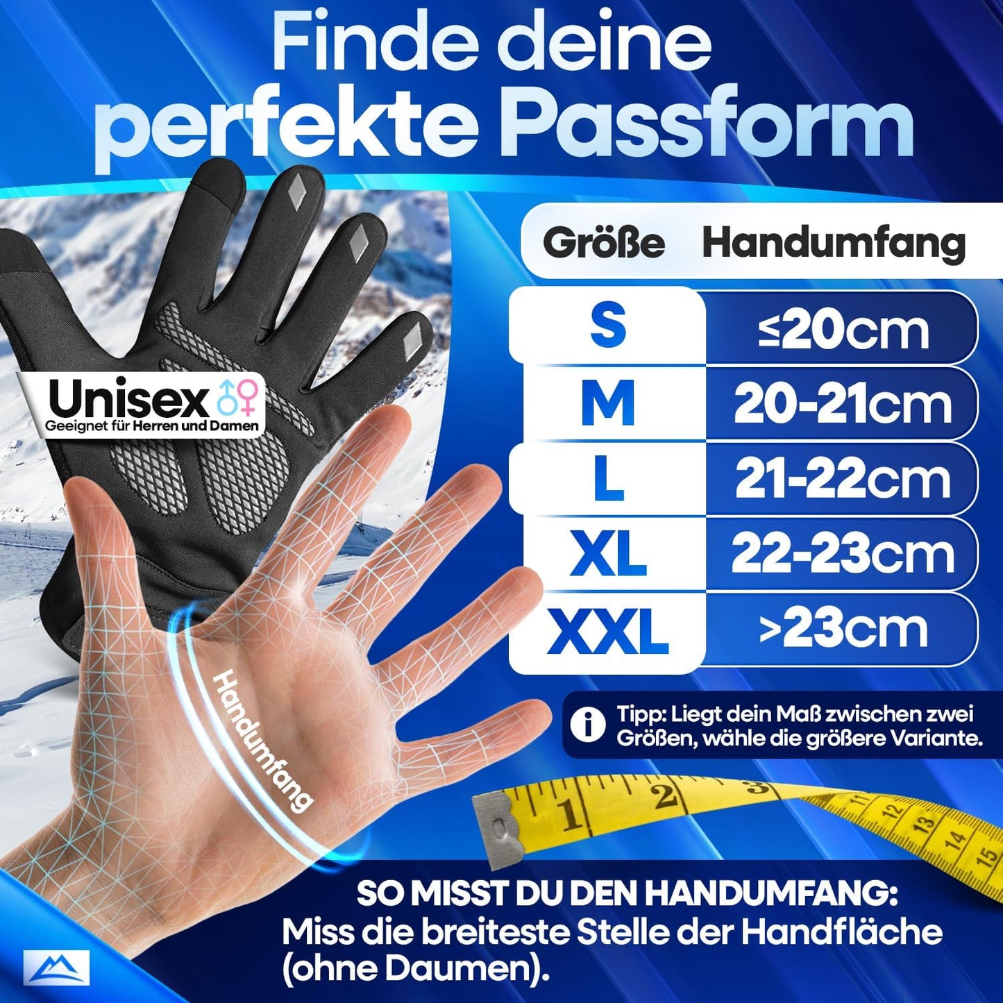 Nextcover® Winter-Radhandschuhe Herren & Damen mit ThermoShield 2.0 I Unisex Winter-Radhandschuhe in den Größen S-XXL I Warme & wasserdichte Thermo-Radhandschuhe Winter wasserdicht
