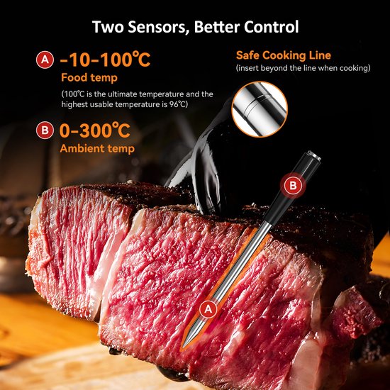 INKBIRD Bluetooth-Fleischthermometer, neues Modell 2025, ultradünne 5-mm-Sonde